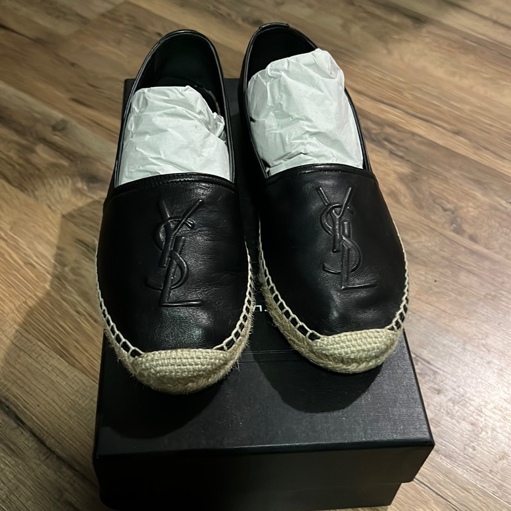 **$OLD ** Yves Saint Laurent Espadrilles Black Napa Almost New